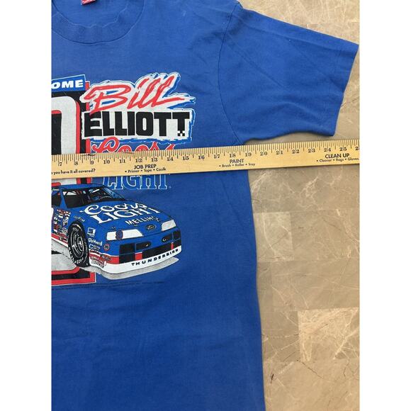 Vintage Bill Elliott Nascar T-Shirt Racing Mens Awesome Coors Light Large Blue - Picture 6 of 8
